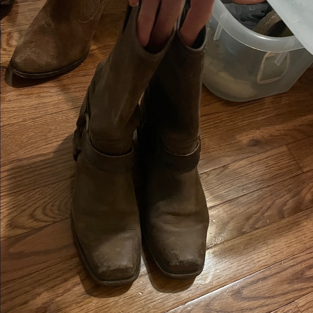 Frye Dark Brown Leather harness boot